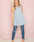 Plus Chambray Baby Doll Tunic