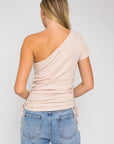 Gilli One Shoulder Side Ruching Top