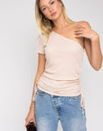 Gilli One Shoulder Side Ruching Top