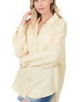 Zenana Oversized Raw Edge in Black or Taupe - Online Only