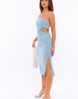 LE LIS One Shoulder Midi Dress