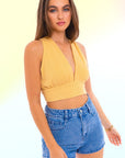 LE LIS Back Tie Crop Top