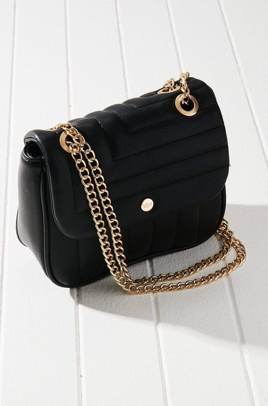 Vegan Leather Quilted Flap Bag - Online Only