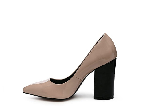 Kamira Block Heeled Formal Pumps