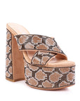 Sinful High Platform Patterned Diamante Slides