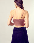 Mustard Seed Front Tie-Up Cami Crop Top