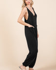 Culture Code Full Size Plunge Sleeveless Jumpsuit with Pockets