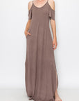 Fabina Bamboo Cold Shoulder Maxi Dress