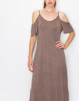 Fabina Bamboo Cold Shoulder Maxi Dress