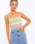 LE LIS Lettuce Hem Detail Spaghetti Top