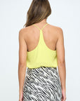 Renee C. Made in USA Solid V neck Racerback Top