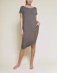 Fabina Bamboo Asymmetric Dolman Dress with Pockets