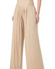 Zenana Smocked Waist Wide Leg Pant - Online Only