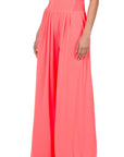 Zenana Smocked Waist Wide Leg Pant - Online Only