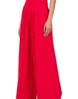 Zenana Smocked Waist Wide Leg Pant - Online Only