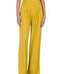 Zenana Smocked Waist Wide Leg Pant - Online Only