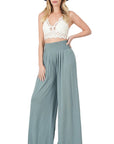 Zenana Smocked Waist Wide Leg Pant - Online Only