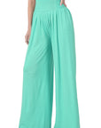 Zenana Smocked Waist Wide Leg Pant - Online Only