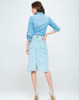 Front Destroyed Denim Skirt - Online Only