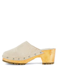 Fine Suede Studded Clog Mules