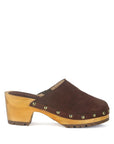 Fine Suede Studded Clog Mules