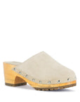 Fine Suede Studded Clog Mules