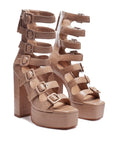 London Rag Sarouchi Caged High Hell Buckle Sandal