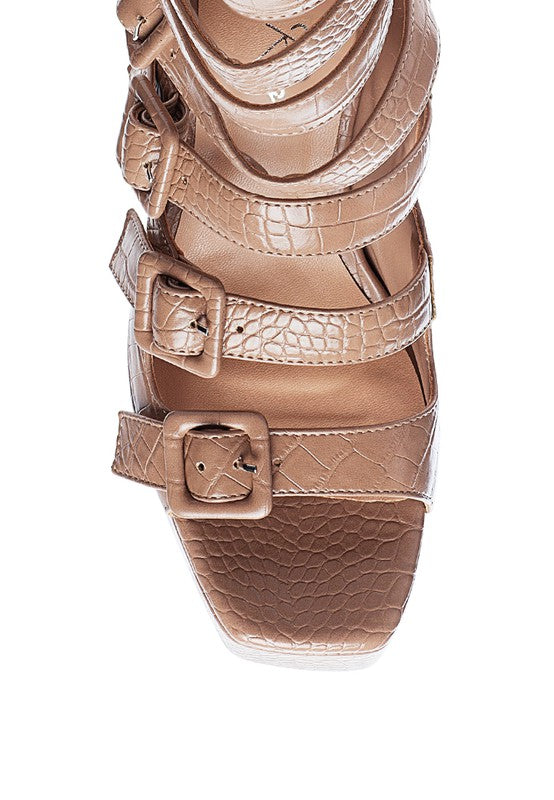 London Rag Sarouchi Caged High Hell Buckle Sandal