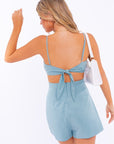 LE LIS Cut Out Back Tie Spaghetti Romper