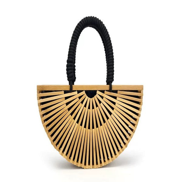 Vintage Bamboo Woven Handbag - Online Only