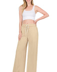 Zenana French Terry Raw Edge Hemmed Pants - Online Only