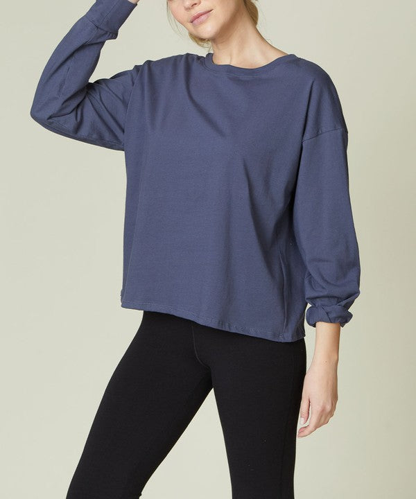 Fabina Cotton Oversized Long Sleeve Tee