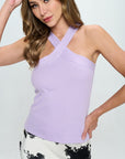 Renee C. Knit Criss Cross Sleeveless Top