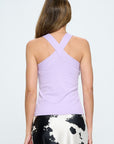 Renee C. Knit Criss Cross Sleeveless Top