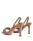 High Social Diamante Braided Trap Sandals