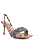 High Social Diamante Braided Trap Sandals