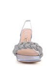 High Social Diamante Braided Trap Sandals