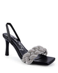 High Social Diamante Braided Trap Sandals