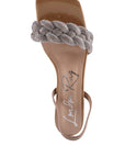 High Social Diamante Braided Trap Sandals