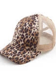 CC Faux Suede Leopard Hat Criss Cross