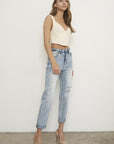 Denim Lab USA High Rise Ripped Girlfriend Jeans