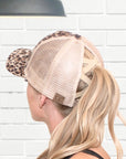 CC Faux Suede Leopard Hat Criss Cross