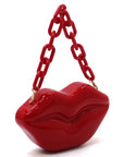 Acrylic Hard Case Lips Clutch Crossbody Bag