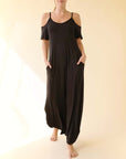 Fabina Bamboo Cold Shoulder Maxi Dress