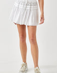 Mustard Seed Trim Lace Folded Detail Skirt - Online Only