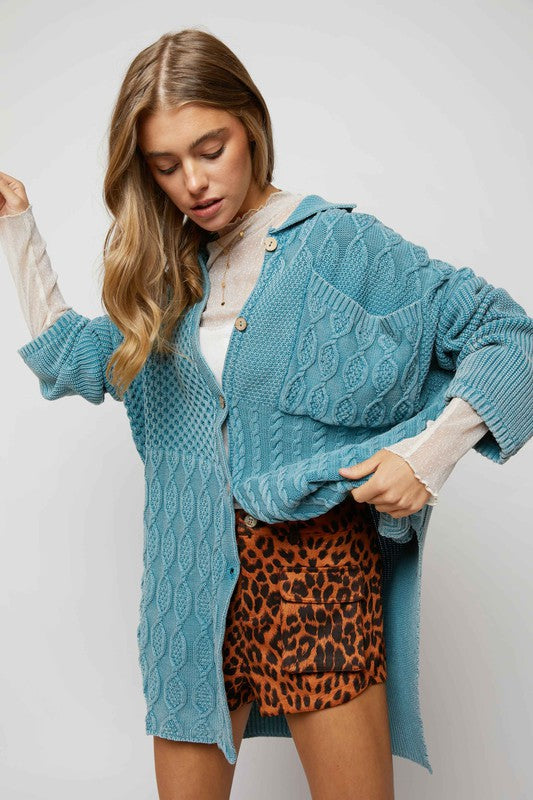Davi &amp; Dani Solid Button Down Cardigan - Online Only