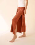 Fabina Bamboo Ankle Length Slit Pants