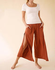 Fabina Bamboo Ankle Length Slit Pants