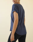 Fabina Cotton Slub V-Neck On Her Day Top