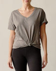 Fabina Cotton Slub V-Neck On Her Day Top